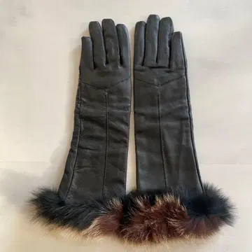 새상품급 캐세리니 가죽 롱 그로브 블랙 검정 가죽 장갑 사이즈 21cm