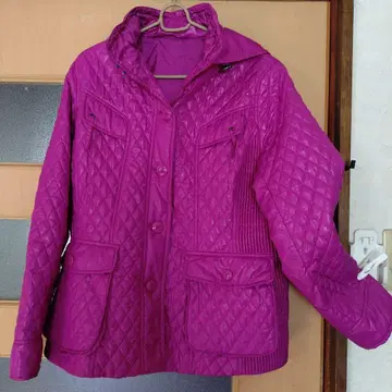 퍼플 퀼팅 자켓