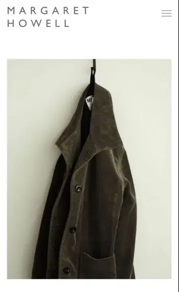 MARGARET HOWELL 다크 그린 코듀로이 스탠드 카라 M