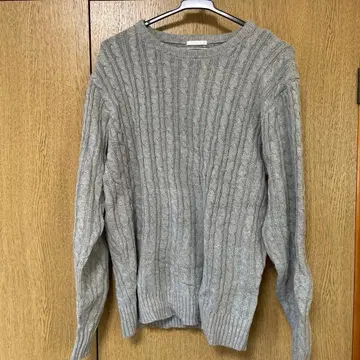 gu 그레이 리브 니트 스웨터 S