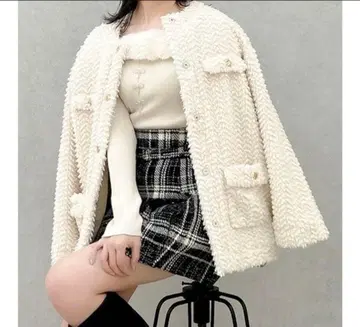 dazzlin 보아 프렌치불 블루종 아이보리