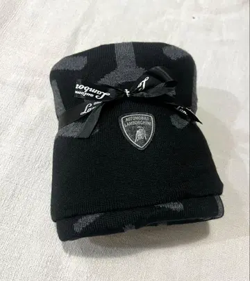 람보르기니 Y 패턴 니트 머플러 블랙 x 그레이