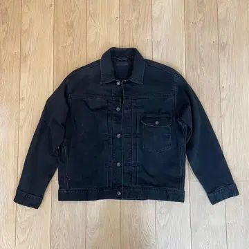 유니클로 데님 자켓 블랙 L