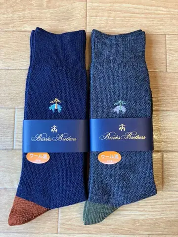 일본제 브룩스브라더스 남성 양말 울 혼방 2켤레 세트