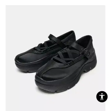 새상품급 ZARA 새틴풍 스트랩 발레리나 신발 36 멜리 제인