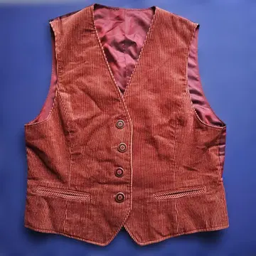 크림슨 컬러 코듀로이 베스트