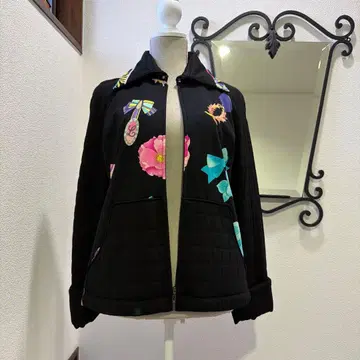 레오나르 꽃무늬 퀼팅 집업 자켓