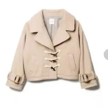 레이디 아젤 빅 칼라 숏 더플 코트