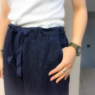 BEAMS BOY 데님 와이드 이지 팬츠