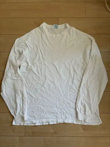 90s 헤인즈 롱 T 화이트 t