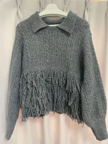 lawgy 신상 프린지 컬러 케이블 니트