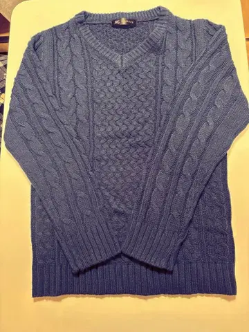 블루 케이블 니트 스웨터 L 사이즈