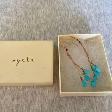 agete 터콰이즈 롱 귀걸이