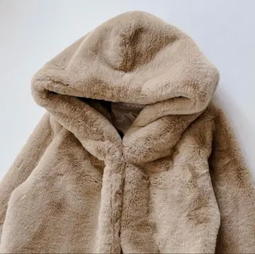 UNITED ARROWS 인조 모피 자켓 겉옷 베이지