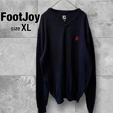 [ 컨디션 최상 ] FootJoy 울 긴팔 니트 V넥 스웨터 XL 네이비