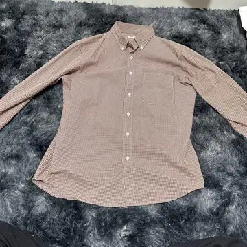 브라운 체크 셔츠 UNIQLO 남녀 공용
