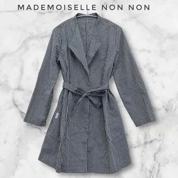 마드모아젤 논논 얇은 소재 코트 깅엄 체크 겉옷