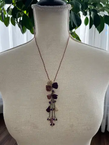 터키 이네 오야 꽃 모티브 목걸이