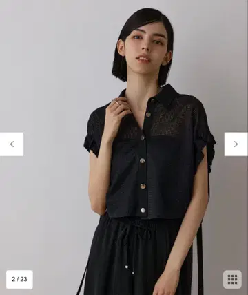 그레이스 콘티넨탈 메쉬 셔츠 블랙 2025년 여름