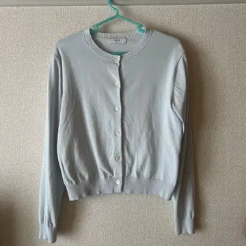 슬로브 이에나 플로스키 코튼 크루넥 가디건 색스 블루