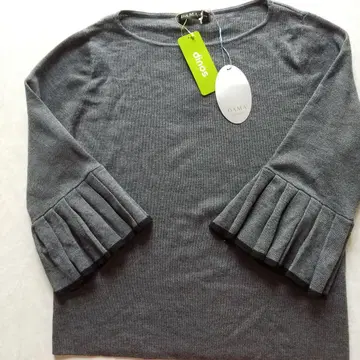 dinos DAMA 플리츠 프릴 7부 소매 니트 풀오버