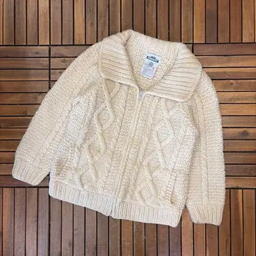 90s 캐나다제 LONGHOUSE 카우친 니트 집업 자켓