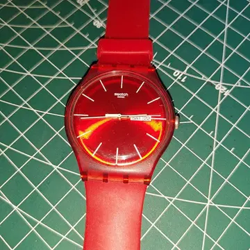 SWATCH 시계 레드 레어 컬러 배터리 교체 완료