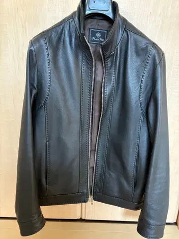 [멘즈 비기] 블랙 가죽 싱글 라이더 자켓