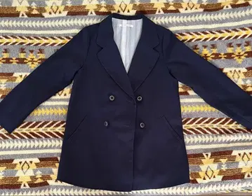 네이비 더블 브레스트 테일러드 자켓