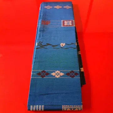 파란색 꽃무늬 반폭 오비?