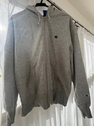 Champion 그레이 집업 후드티 M