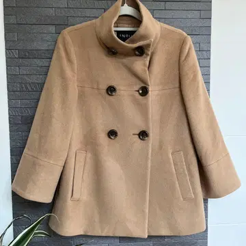 INDIVI*일본제 울 혼방 숏코트 38 카멜 고급 미 실루엣