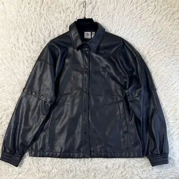 [ 새상품급 레어 완판템 ] 아디다스 인조 가죽 트랙 자켓 L 사이즈