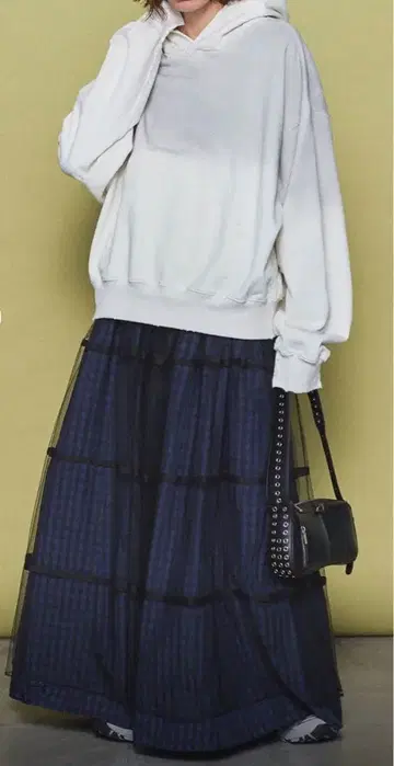 [ MAISON SPECIAL ] 2WAY 튤 레이어드 체크 스커트