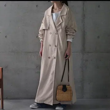 롱 트렌치코트 FREE 사이즈 베이지