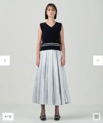 그레이스 콘티넨탈 롱 스커트 실버 그레이