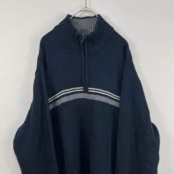 00s y2k 에디 바우어 하프 지퍼 니트