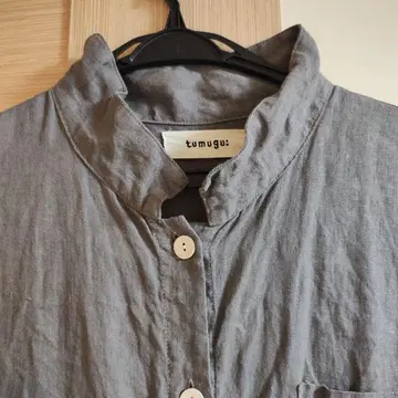 tumugu: 그레이 셔츠 원피스 긴팔