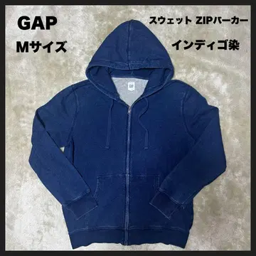 [ USED ] GAP 맨투맨 ZIP 후드티 인디고 염색 M 사이즈