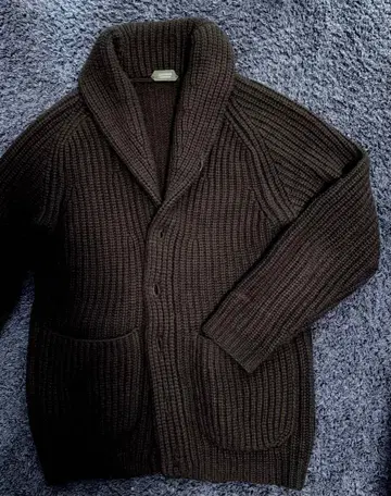 [ 최고급 ] 자노네 숄카라 로우게이지 니트 가디건 블랙