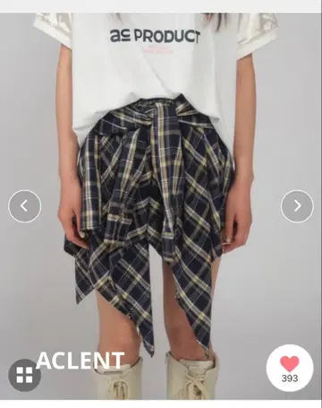 ACLENT 비대칭 체크 미니 스커트 F