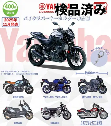 전 6종 YAMAHA 바이크 러버 키링 중형편 1