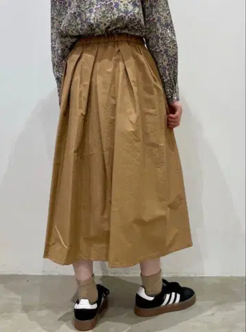 Crespi 코튼 나일론 그로그랭 플리츠 스커트