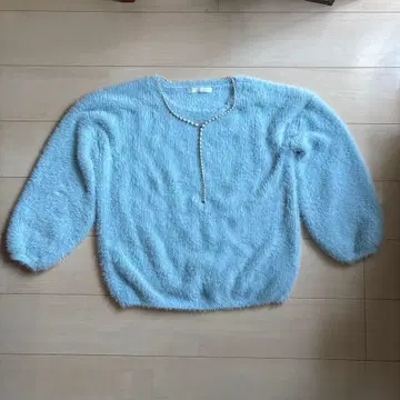 FURRY RATE 스카이블루 복슬복슬 니트 긴팔