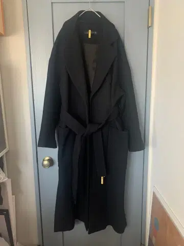 ZARA 블랙 오버 사이즈 롱 코트 M 벨트 리본 포함 자라