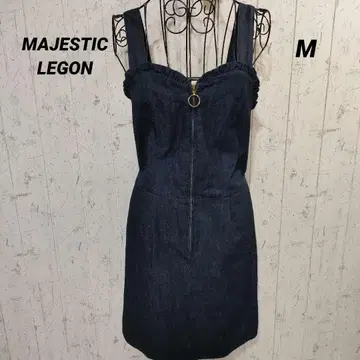 MAJESTIC LEGON 다크 데님 오버롤 스커트 캐미 원피스