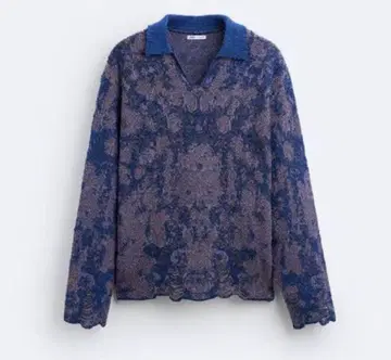 [ ZARA ] 비대칭 JACQUARD 니트 피케 셔츠