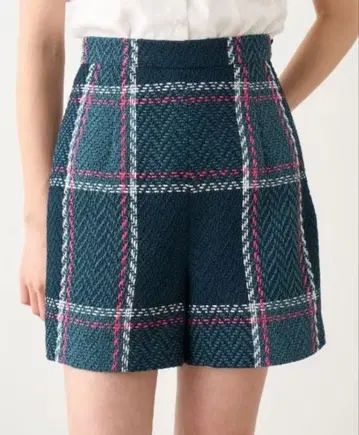 snidel 네이비 계열 체크 숏팬츠