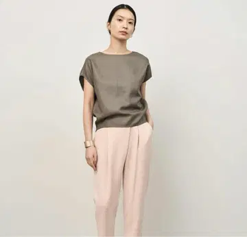 SOEJU / 소쥬 리네라 숏 슬리브 코쿤 블라우스 반팔 블라우스