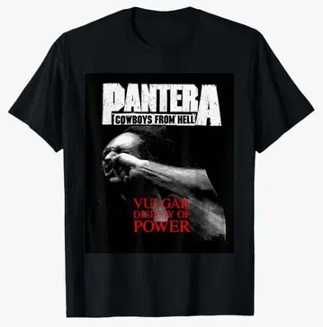 새상품 헤비메탈 밴드 PANTERA T셔츠 M사이즈 블랙 (뒷면 무지)